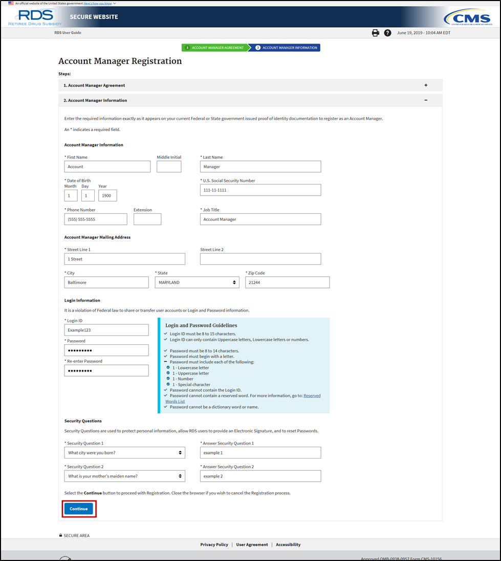 Account Manager Information